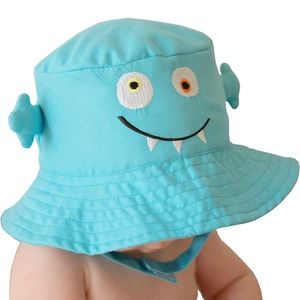 Huggalugs Baby Teal Monster Sun Hat UPF 50+ 6-12m